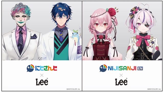 EDWIN 「にじさんじ」「NIJISANJI EN」 × Lee のコラボアパレルが発売