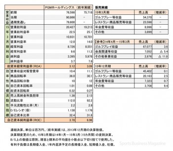 PGMホールディングス、 2015年3月期 財務諸表