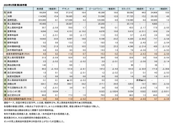 主要上場スポーツ企業5社、2024年3月期 第2四半期 財務数値一覧（表1）