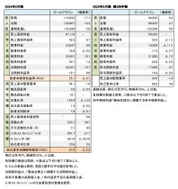 ゴールドウイン、2024年3月期・第3四半期 財務数値一覧（表1）